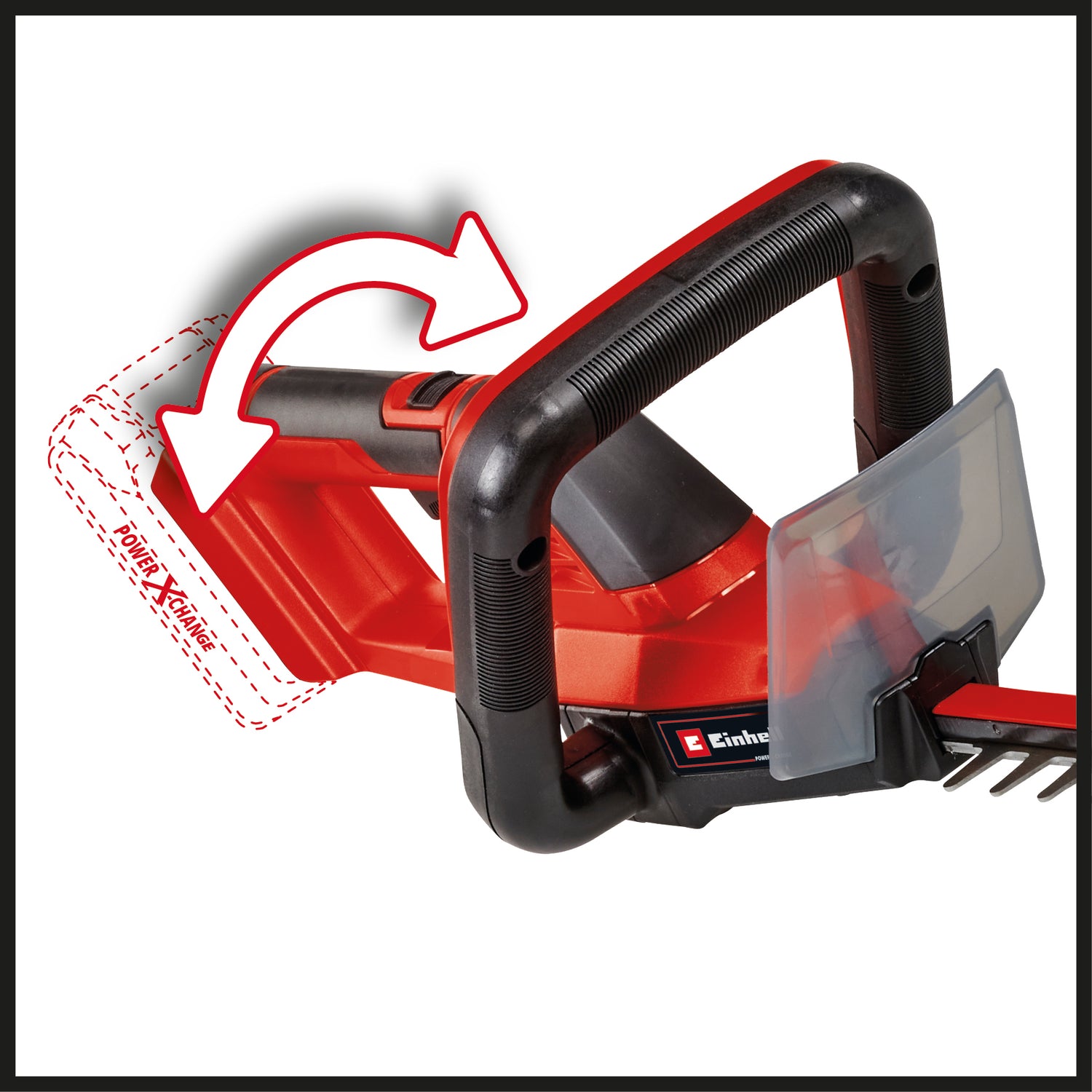Einhell GC-CH 18/50 Li Solo Power X-Change akkus sövényvágó (Li-ion akkumulátor, fém hajtómű, alumínium pengeburkolat, tegezzel együtt akkumulátor és töltő nélkül)