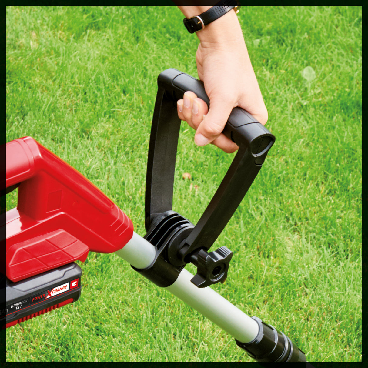 Einhell GC-CT 18/24 Li - Solo Power X-Change fűszegélynyíró (lítium-ion akkumulátorral, egyénileg állítható hosszú teleszkópos nyéllel, virágvédővel, 20 műanyag pengével)