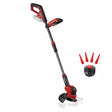 Trimmer pe acumulator Einhell GE-CT 18/25-1 Li-Solo Power X-Change, 18 V, latime taiere 25 cm, cap motor rotativ si inclinabil, inclusiv 20 lame plastic de rezerva, 1 bobina fir trimmer, fara baterie - imagine 1