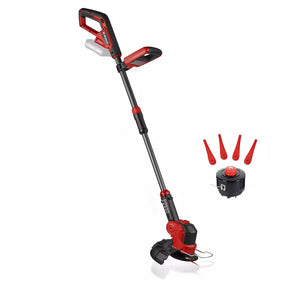 Trimmer pe acumulator Einhell GE-CT 18/25-1 Li-Solo Power X-Change, 18 V, latime taiere 25 cm, cap motor rotativ si inclinabil, inclusiv 20 lame plastic de rezerva, 1 bobina fir trimmer, fara baterie - imagine 1