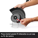 Trimmer pe acumulator Einhell GE-CT 18/25-1 Li-Solo Power X-Change, 18 V, latime taiere 25 cm, cap motor rotativ si inclinabil, inclusiv 20 lame plastic de rezerva, 1 bobina fir trimmer, fara baterie - imagine 7