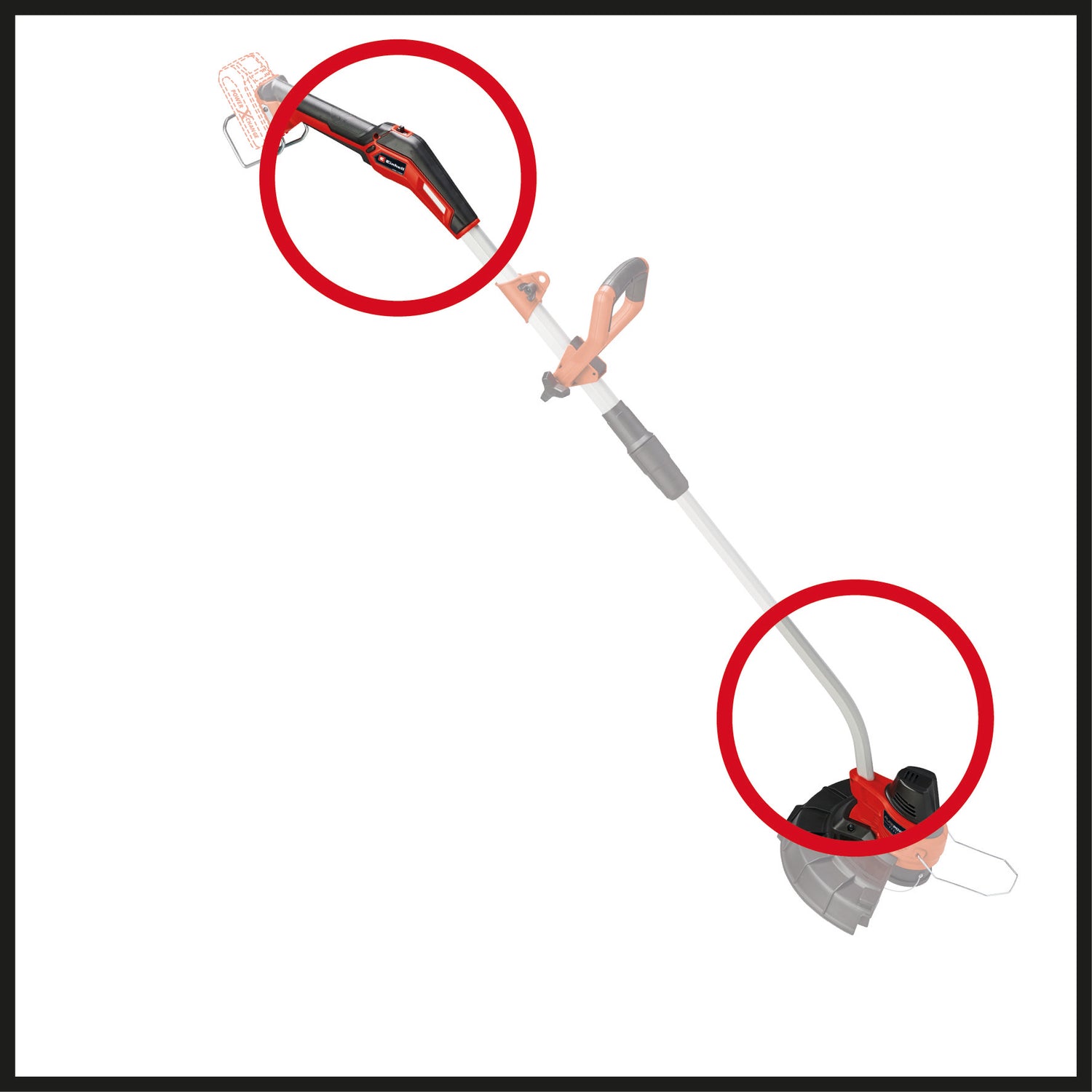 Trimmer de tuns iarba/gazon pe acumulator Einhell GE-CT 18/33 Li E-Solo Power X-Change (18 V, latime de taiere 33 cm, Flowerguard, mecanism de alimentare automata, include bobina de filament, fara acumulator