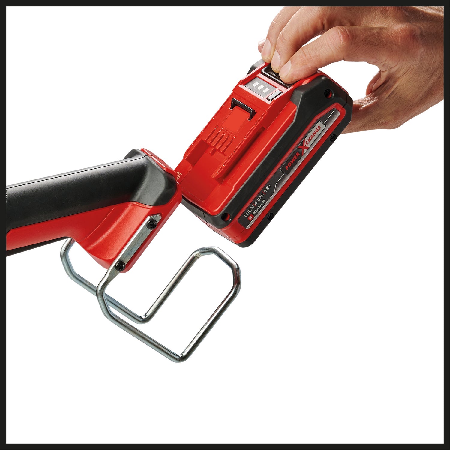 Trimmer de tuns iarba/gazon pe acumulator Einhell GE-CT 18/33 Li E-Solo Power X-Change (18 V, latime de taiere 33 cm, Flowerguard, mecanism de alimentare automata, include bobina de filament, fara acumulator