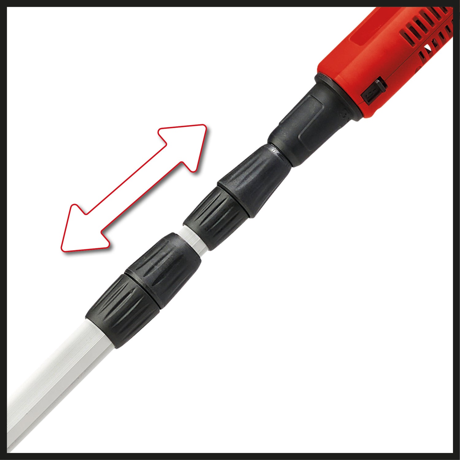 Masina de scuturat de masline/recoltat fructe pe acumulator Einhell GE-FS 18/53 Li-Solo Power X-Change (18 V, latime de lucru 53 cm, lungime totala 310 cm, telescopic, cutite interschimbabile, fara acumulator