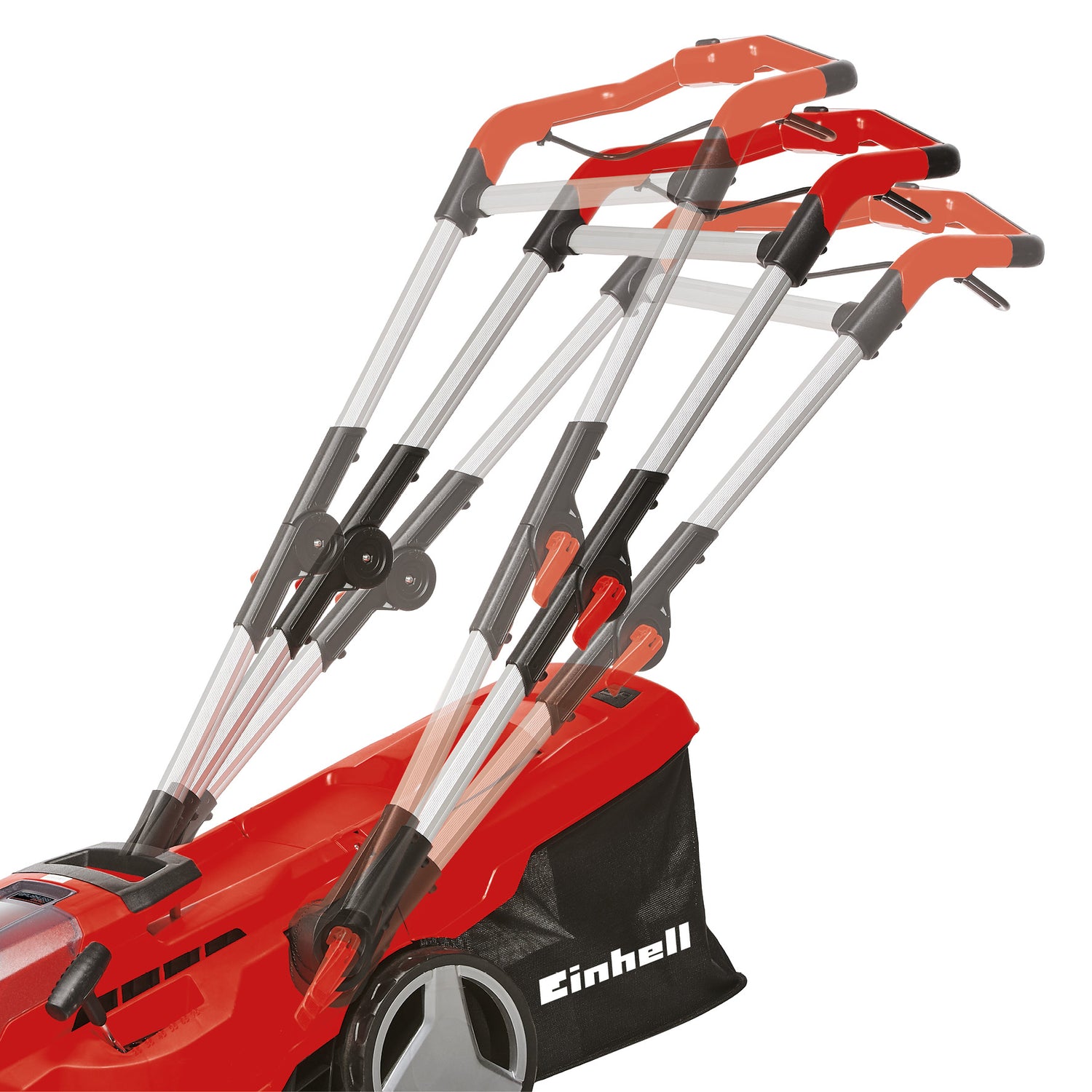 Einhell GE-CM 36/37 Li-Solo Power X-Change akkus fűnyíró (lítium-ion akkumulátor, központi vágási magasságállítás 6 szinten 25-75 mm, 45 literes fűgyűjtő tartály)