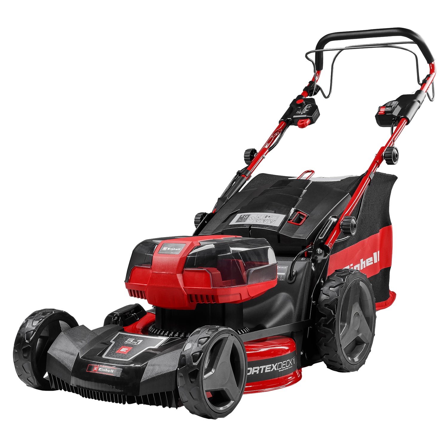 Einhell Professional GP-CM 36/47 S HW Li Kit Power X-Change akkus fűnyíró, 36 V, vágási szélesség 47 cm, 700 m², önjáró, szénkefe nélküli motor, mulcsozó funkció, 4 db 4,0 Ah-s akkumulátorral, 2 db TwinChar akkumulátorral