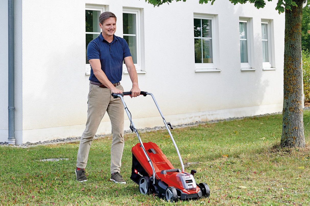 Einhell GE-CM 18/33 Li (1x4.0Ah PXC (li-ion) akkus fűnyíró, akár 200m²-ig, központi vágási magasságállítás 5 szinten, 4.0 Ah PXC újratölthető akkumulátor + töltő