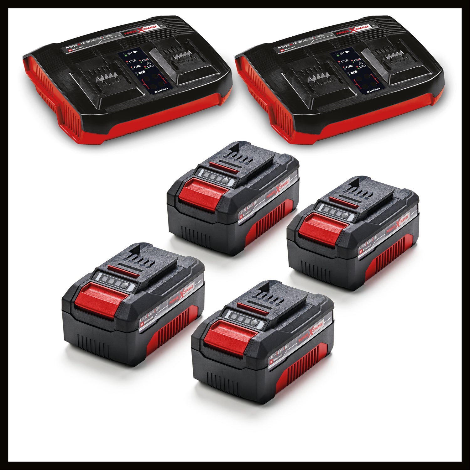 Einhell GP-CM 36/47 S Li BL Kit Power X-Change akkus fűnyíró (36 V, 47 cm vágási szélesség, akár 700 m², kefe nélküli motor, 65 literes fűgyűjtő, 4 x 4.0 Ah akkumulátorral + 2 kettős töltővel)