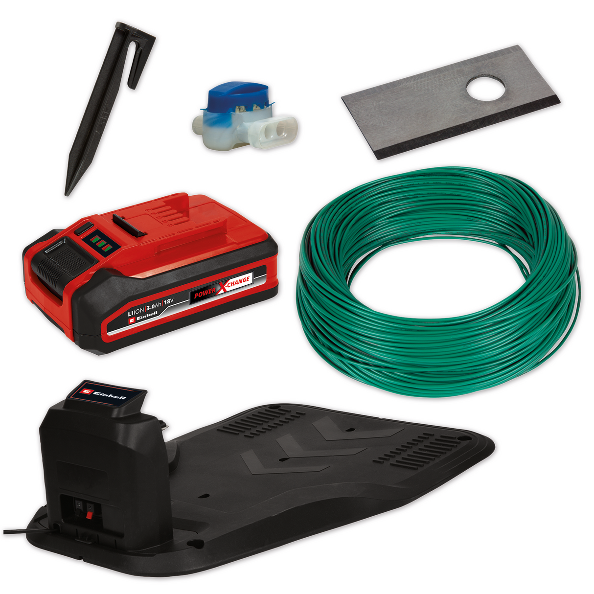 Einhell FREELEXO SMART 750 Power X-Change robotfűnyíró, intelligens hálózati kapcsolat, időjárásalapú nyírási időszámítás, akár 750 m², második zóna üzemmód, telepítőkészlettel együtt