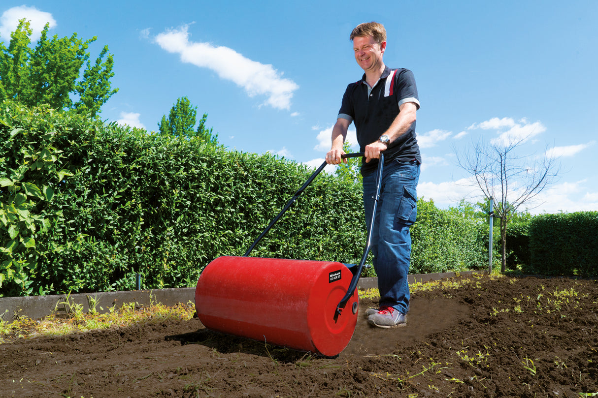 Einhell GC-GR 57 fém kerti henger, szélesség 57 cm, átmérő 32 cm, oldalsó feltöltés (vízhez és homokhoz fedéllel, kétoldali állítható sárlehúzóval)
