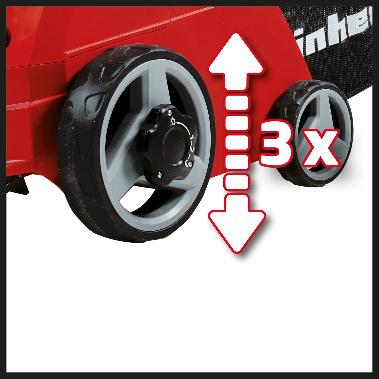 Scarificator electric cu ventilator Einhell GC-SA 1231/1 (230 V, pana la 300 m², 1200 W, sac de colectare de 28 l, rola cu lame pe rulmenti + rola cu ventilator, 3 adancimi de lucru, bara de ghidare pliabila