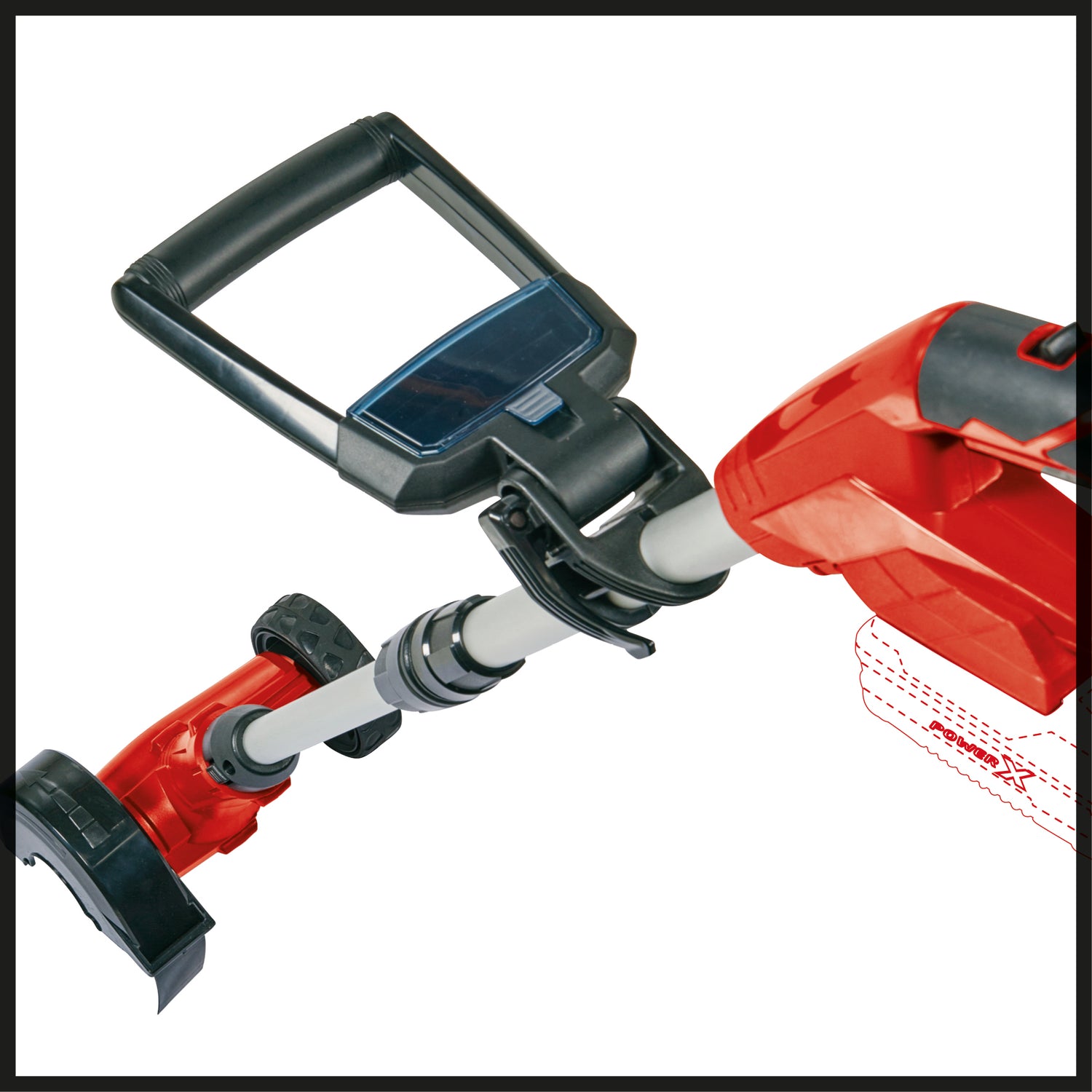 Einhell GC-CC 18 Li Solo Power X-Change akkus fugatisztító (hosszú, állítható teleszkópos nyéllel, pótkefékkel, akkumulátor és töltő nélkül szállítva)