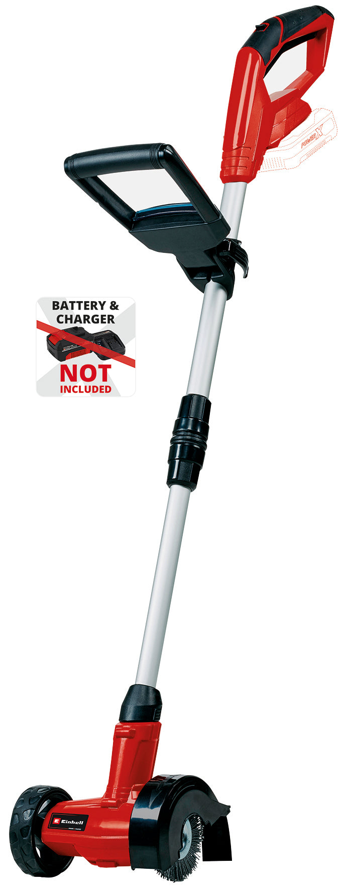 Einhell GC-CC 18 Li Solo Power X-Change akkus fugatisztító (hosszú, állítható teleszkópos nyéllel, pótkefékkel, akkumulátor és töltő nélkül szállítva)