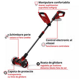 Masina de curatat rosturi pe acumulator Einhell GE-CC 18/110 Li E-Solo Power X-Change,18 V, bara telescopica, maner suplimentar, roata de ghidare reglabila, inclusiv 2 perii, fara baterie - imagine 4