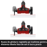 Masina de curatat rosturi pe acumulator Einhell GE-CC 18/110 Li E-Solo Power X-Change,18 V, bara telescopica, maner suplimentar, roata de ghidare reglabila, inclusiv 2 perii, fara baterie - imagine 8