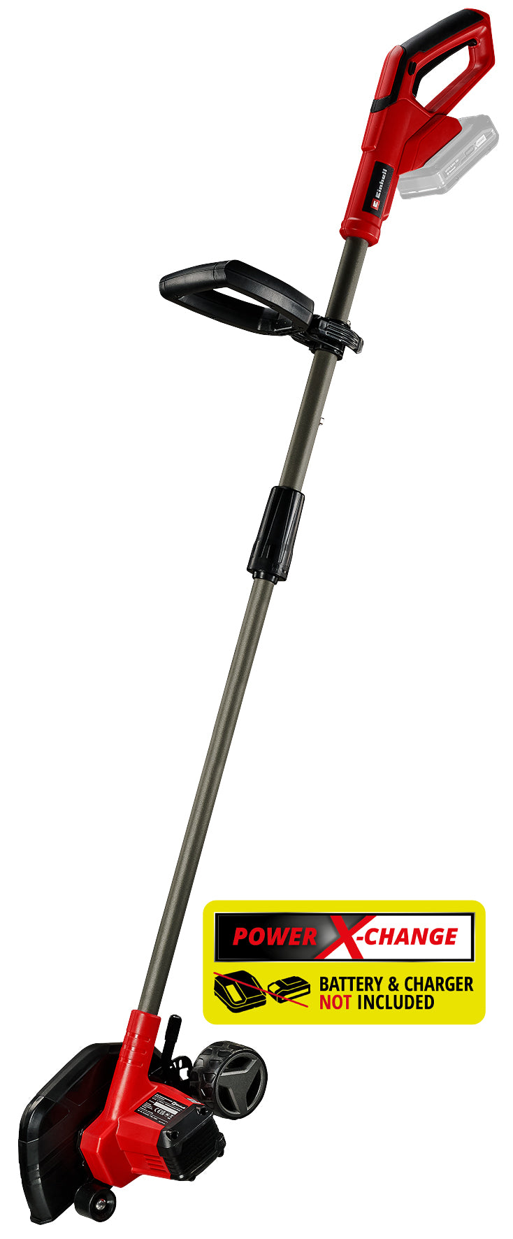 Trimmer de tuns iarba/gazon pe acumulator Einhell GE-LE 18/190 Li-Solo Power X-Change (18V, reglare adancime in 3 trepte 29,5–38 mm, lungime de taiere 19cm, ax divizat, roti, fara acumulator