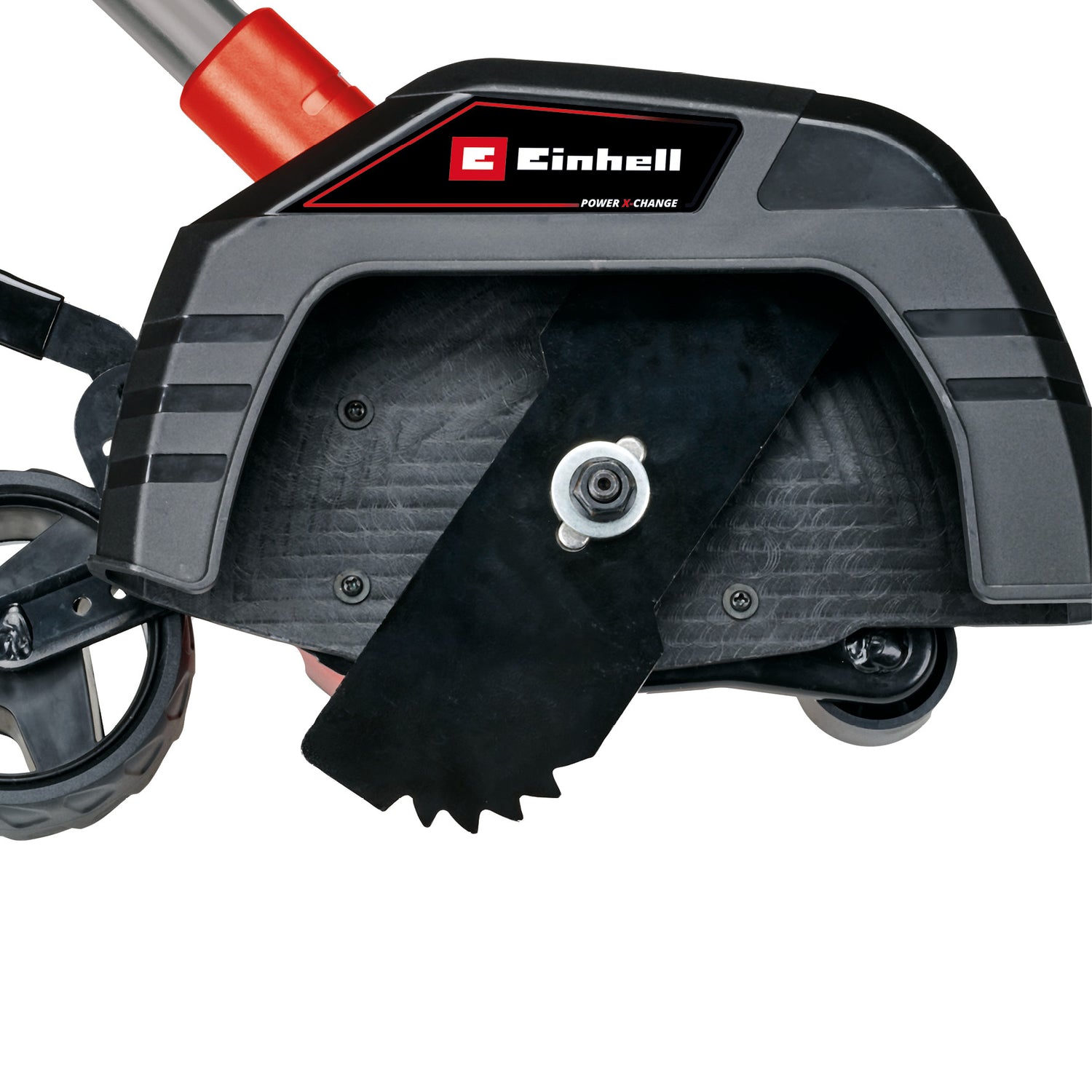 Trimmer de tuns iarba/gazon pe acumulator Einhell GE-LE 18/190 Li-Solo Power X-Change (18V, reglare adancime in 3 trepte 29,5–38 mm, lungime de taiere 19cm, ax divizat, roti, fara acumulator