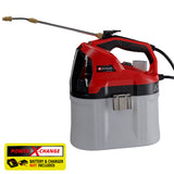 Pulverizator electric pe acumulator  Einhell GE-WS 18/75 Li-Solo Power X-Change (litiu-ion, pompa automata, rezervor transparent, lance telescopica, fara acumulator sau incarcator