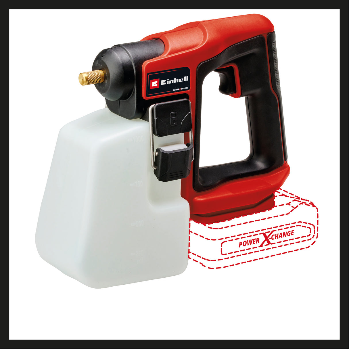 Einhell GE-WS 18/10 Li-Solo Power X-Change akkus elektromos permetező (18 V, automata szivattyú, 1 literes tartály skálával, állítható sárgaréz fúvóka, akkumulátor nélkül)