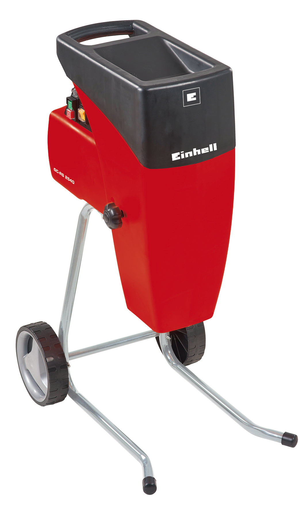 Einhell GC-RS 2540 csendes elektromos ág- és növényi hulladék aprító, vágóhenger, irányváltó, nagy tartálynyílás, robusztus alváz, beleértve a kerti hulladékgyűjtő zsákot