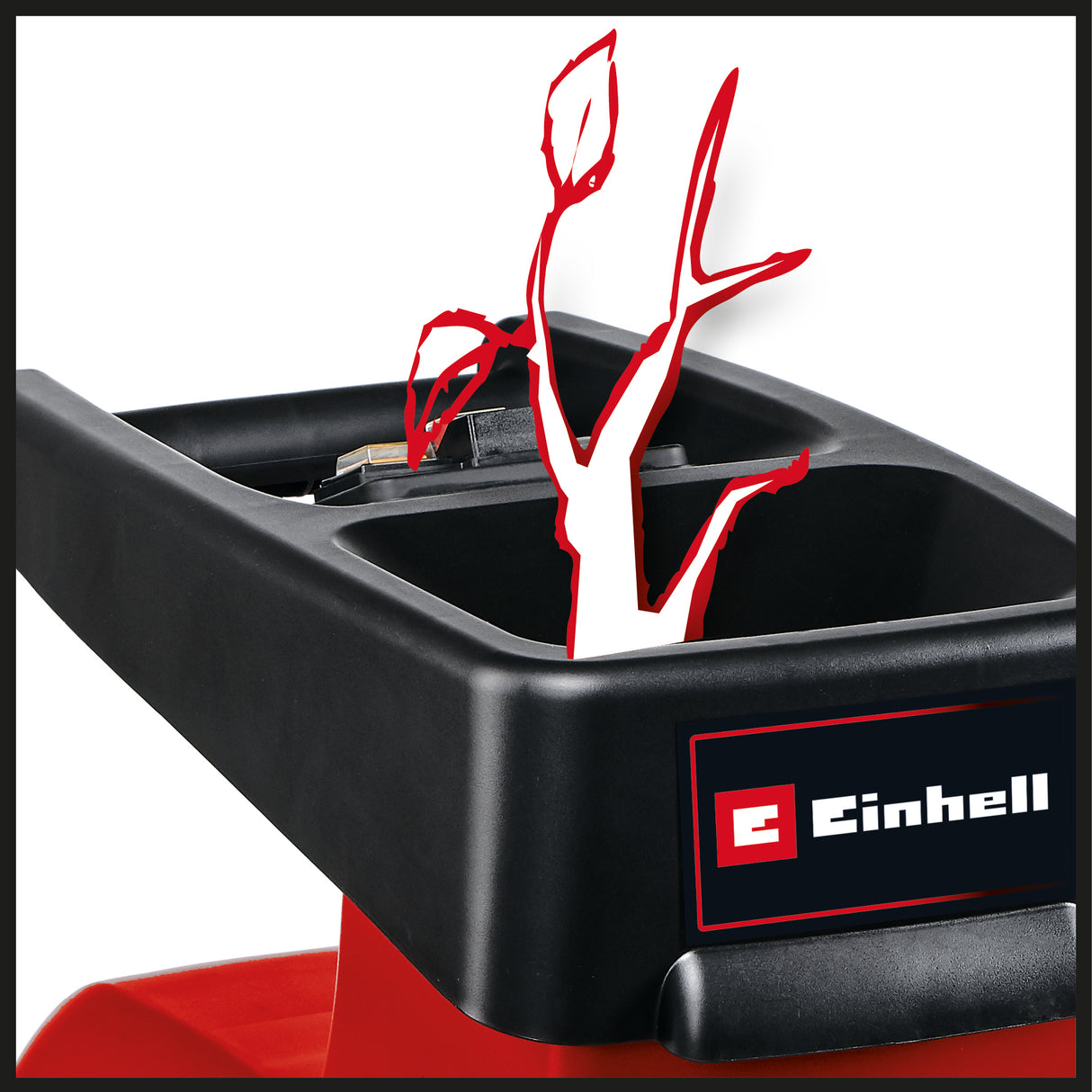 Einhell GC-RS 60 CB csendes elektromos aprító, 2800 W, vágóhenger, nagy tölcsérnyílás, váltókapcsoló, átlátszó gyűjtőtartály, beépített biztonsági kapcsoló