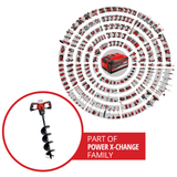 Akkus földfúró Einhell GP-EA 18/150 Li BL-Solo Power X-Change, Li-ion, 18 V, szénkefe nélküli motor, 150 mm átmérőjű fúróval, akkumulátor és töltő nélkül