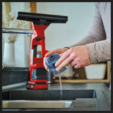 Einhell BRILLIANTO Power X-Change akkus ablaktisztító (18 V, 28 cm hosszú szívófej, csíkmentes tisztítás, mikroszálas kendővel ellátott szóróflakonnal, akkumulátor nélkül)