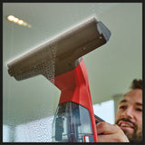 Einhell BRILLIANTO Power X-Change akkus ablaktisztító (18 V, 28 cm hosszú szívófej, csíkmentes tisztítás, mikroszálas kendővel ellátott szóróflakonnal, akkumulátor nélkül)