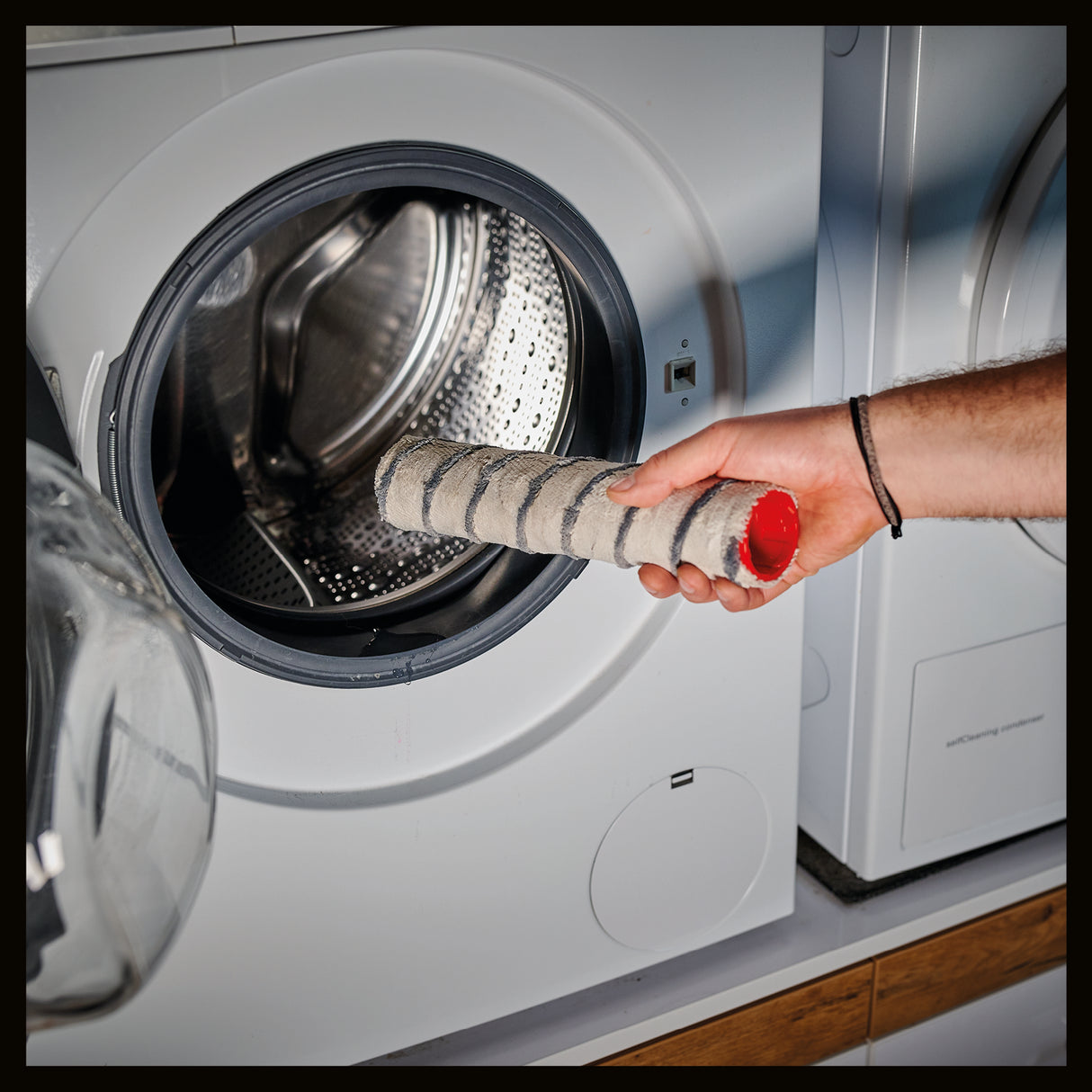 Eredeti Einhell kefehenger keménypadló-tisztítóhoz (tartozék az Einhell CLEANEXXO akkus keménypadló-tisztítóhoz, hossza 29 cm, mosógépben mosható, könnyen cserélhető)
