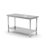 Masa centrala de lucru cu raft, 600 mm adancime, HENDI, Kitchen Line, 800x600x(H)850mm