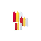 Sticla dispenser mustar/sosuri, Hendi, 0,20 lt, polietilena, galben, dopul igienic ajuta la protejarea sosului, 50x(H)185 mm