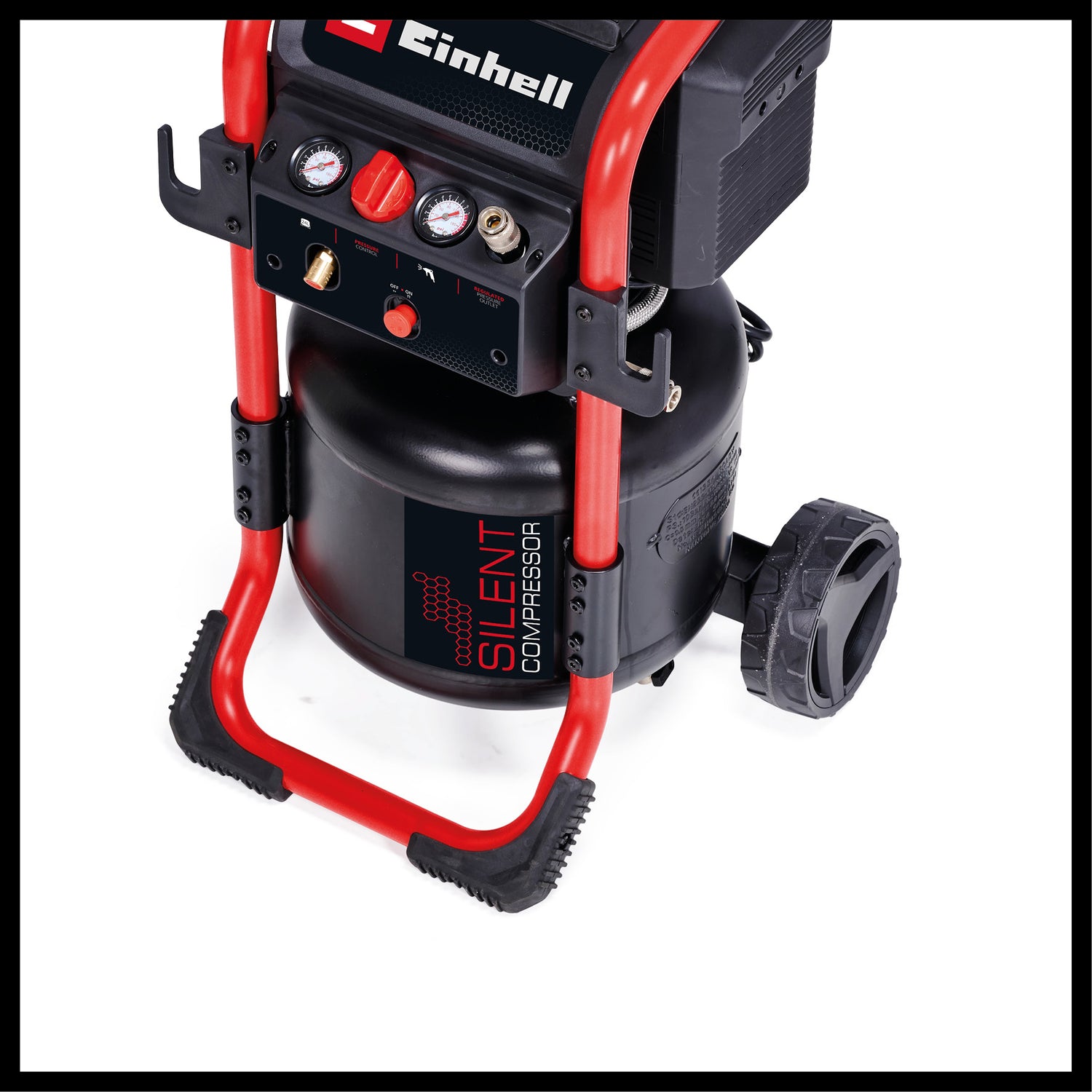 Einhell TE-AC 240/24 Silent kompresszor, 1500 W, max. 10 bar, 24 l-es tartály, olajmentes, szívóteljesítmény 240 l/perc, 70 dB csendes kompresszor, 2 nyomásmérő, nyomáscsökkentő