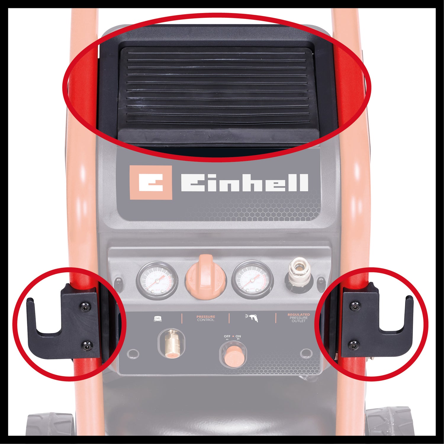 Einhell TE-AC 240/24 Silent kompresszor, 1500 W, max. 10 bar, 24 l-es tartály, olajmentes, szívóteljesítmény 240 l/perc, 70 dB csendes kompresszor, 2 nyomásmérő, nyomáscsökkentő