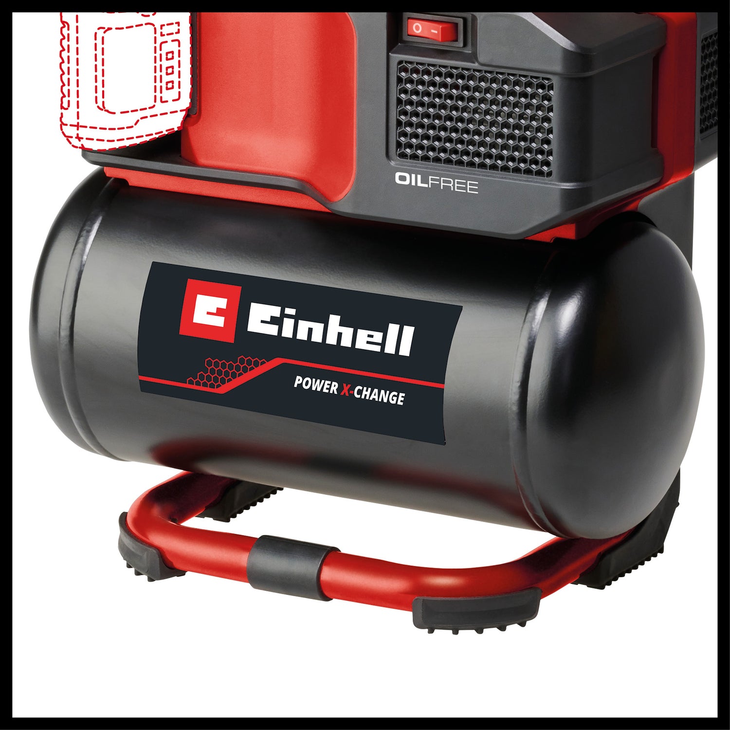 Einhell TE-AC 18/75 Li OF-Solo Power X-Change akkus kompresszor (18 V, max. 8 bar, 5 literes tartály, 75 l/perc bemeneti kapacitás, 2 db nyomásmérő, olajmentes, akkumulátor nélkül)
