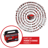 Einhell PRESSITO 18/25 Power X-Change akkus kompresszor (18 V, max. 11 bar, 3 részes adapterkészlettel, 71 cm-es magasnyomású tömlővel és 1,6 m-es alacsonynyomású tömlővel, akkumulátor nélkül