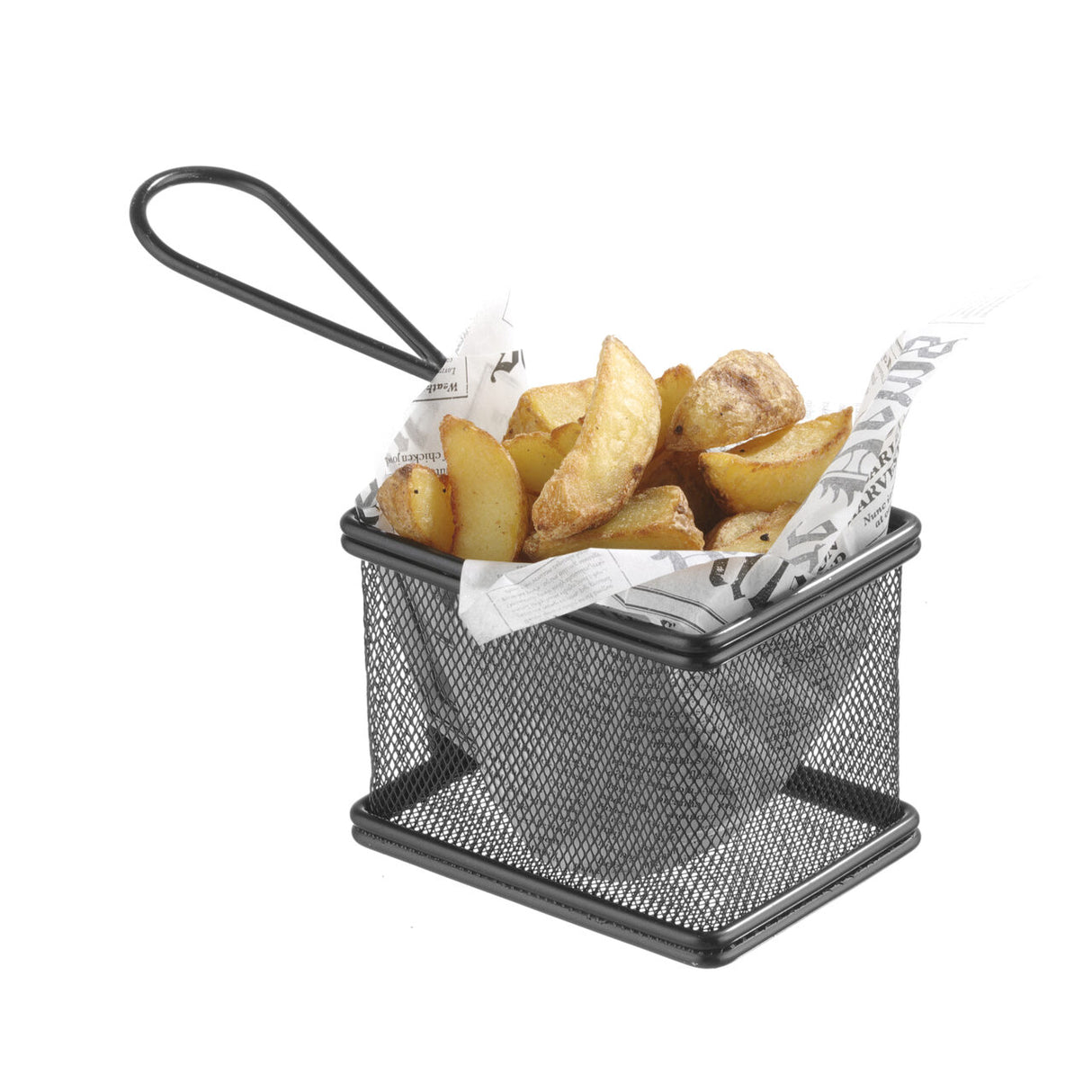 Cos servire tip mini-fry, pentru servire snacks , cartofi prajiti, inox, 255x135x(h)45 mm, Hendi