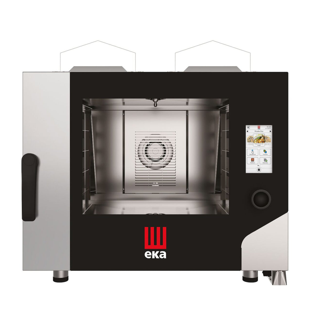 Cuptor pe gaz cu convectie cu abur Millennial Touch Screen Bakery, 4 x 600x400mm Tecnoeka, 230V/300W, 9300kW, 850x1035x(H)800mm