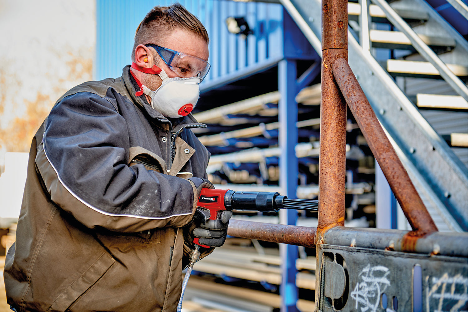 Eredeti Einhell tűtisztító tartozék (kompresszor tartozék, alkalmas az Einhell TC-PC 45 sűrített levegős vésőkalapácshoz (készlet) robusztus fém tűk rozsda eltávolításához)