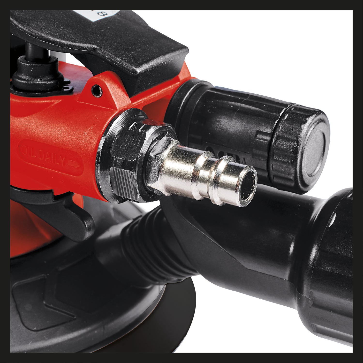 Slefuitor pneumatic excentric Einhell TC-PE 150, diametru disc abraziv 150 mm, maneta de reglare continua, inclusiv 6 hartii abrazive, niplu de dop si cheie