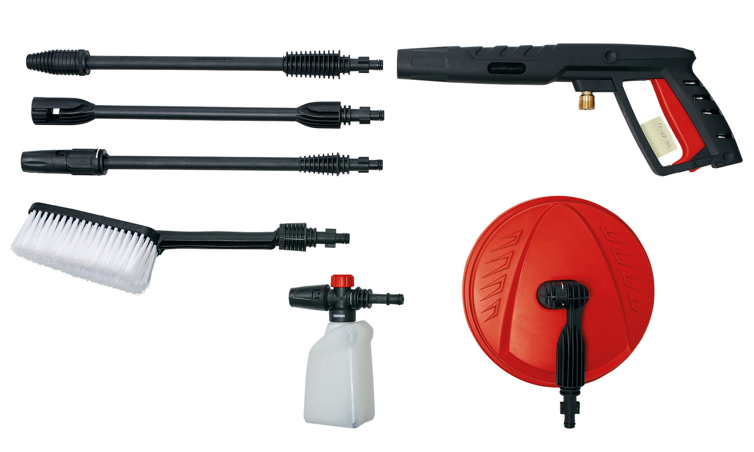 Einhell TE-HP 140 nagynyomású tisztító/mosó (1900 W, max. 140 bar, moduláris gyorscsatlakozó rendszer, magasnyomású tömlővel, pisztollyal, lándzsával, különféle fúvókákkal, kefével, mosótartállyal együtt)