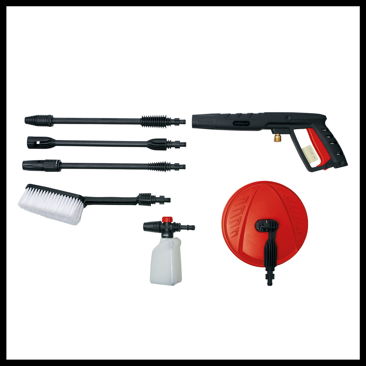 Einhell TE-HP 140 nagynyomású tisztító/mosó (1900 W, max. 140 bar, moduláris gyorscsatlakozó rendszer, magasnyomású tömlővel, pisztollyal, lándzsával, különféle fúvókákkal, kefével, mosótartállyal együtt)