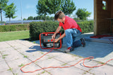 Generator de curent Einhell, benzina TC-PG 25/1/E5, putere continua de 2100 W, curent nominal de 9,1 A la 230 V, max. 2400 W, motor in 4 timpi cu emisii reduse, 2 prize de 230 V incl. voltmetru, rezervor de benzina de 15 L