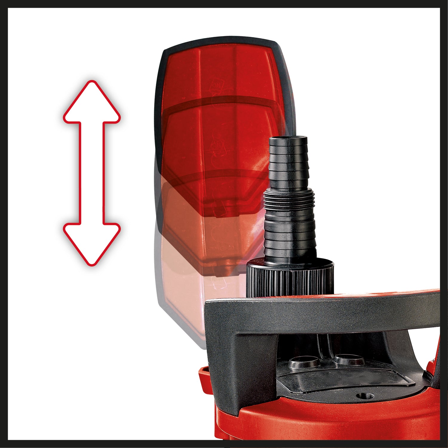 Einhell GE-DP 5220 LL ECO tiszta-/szennyezettvíz-búvárszivattyú, 520 W, Ø20 mm idegen test, 13 500 l/h teljesítmény, szívásszint-szabályozás, úszó, hordozófogantyú