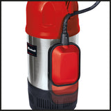 Pompa submersibila de presiune Einhell GC-PP 900 N, 900 W, debit maxim 6.000 l/h, adancime maxima de imersie 7 m, carcasa din otel inoxidabil, plutitor