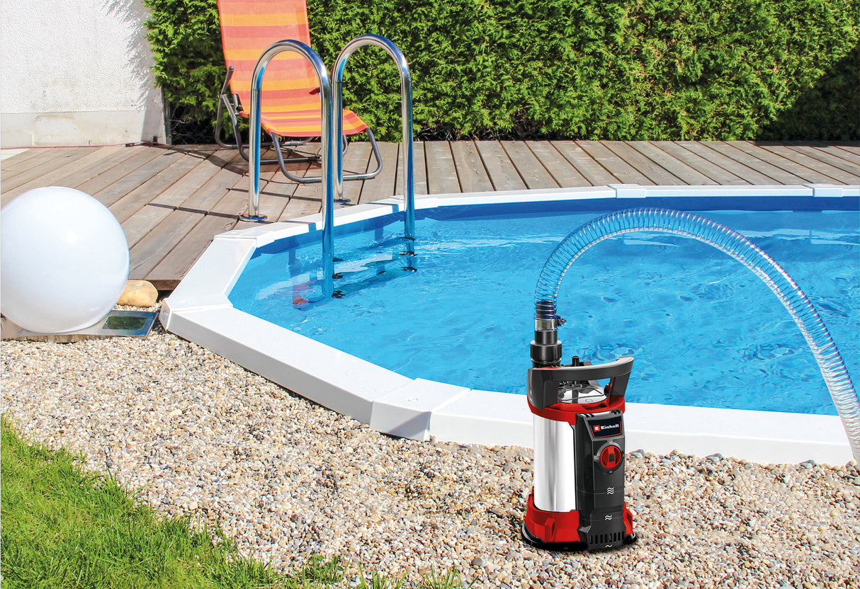 Einhell GE-SP 4390 NA LL ECO tisztavíz-szivattyú, Eco Power, 430 W, max. 9000 l/h, sekély szívás akár 1 mm-ig, vízérzékelő 3 automatikus indítási magassággal, folyamatos üzemmód, visszacsapó szelep