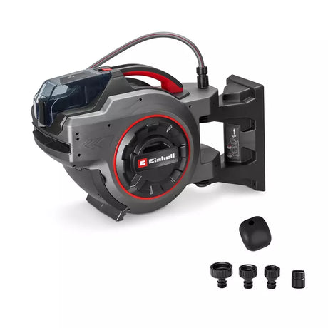 Tambur automat pentru furtun fara fir Einhell GE-HR 18/30-1 WH Li-Solo,18 V, rulare automata furtun, rotire 180°, montare pe perete, furtun conexiune 1.5 m, fara baterie si furtun - imagine 1