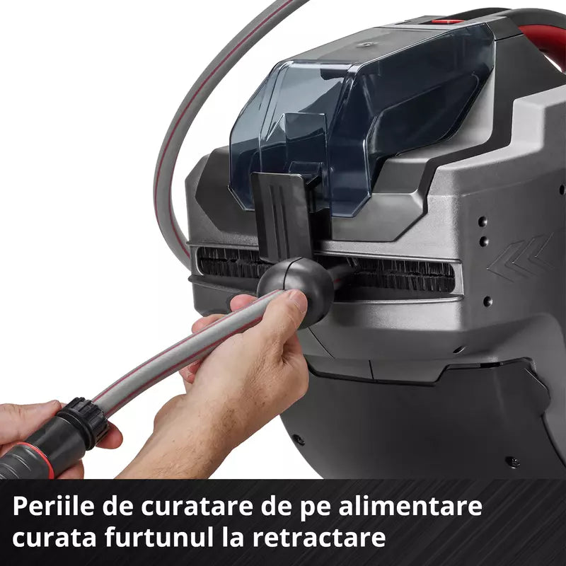 Tambur automat pentru furtun fara fir Einhell GE-HR 18/30-1 WH Li-Solo,18 V, rulare automata furtun, rotire 180°, montare pe perete, furtun conexiune 1.5 m, fara baterie si furtun - imagine 7