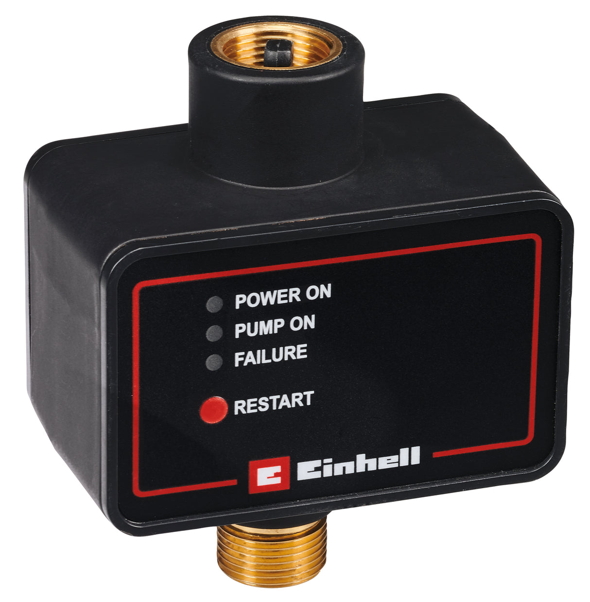 Eredeti Einhell elektronikus áramláskapcsoló (10 bar, visszacsapó szelep, szárazonfutás elleni védelem, csatlakozó adapter, beépített aljzat, 1,45 m hálózati kábel)