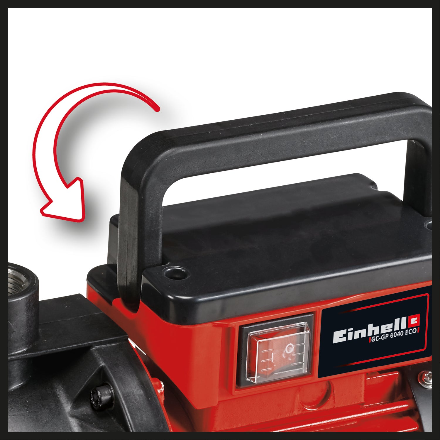 Einhell GC-GP 8042 ECO kerti szivattyú, 800 W, vízszintjelző, összecsukható fogantyú, vízbetöltő/leeresztő csavar, fagyvédelem, termosztatikus kapcsoló, be/ki kapcsoló