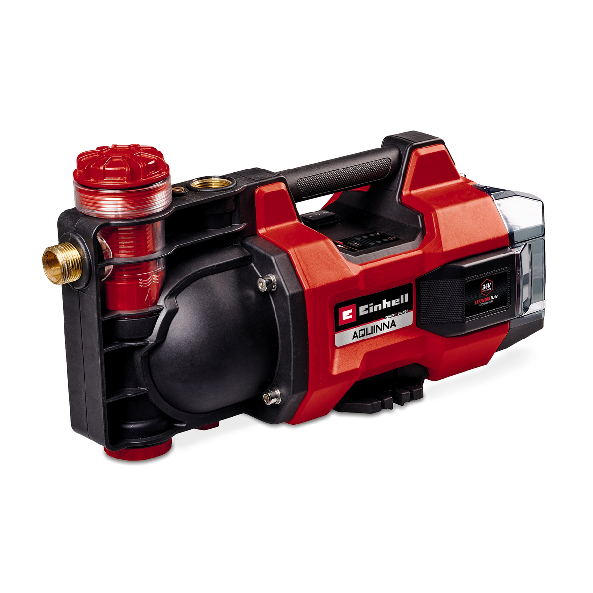 Einhell AQUINNA 36/38 F LED Power X-Change akkumulátoros kerti szivattyú (36 V, max. áramlási sebesség 3800 l/h, max. emelőmagasság 37 m, ECO/BOOST üzemmód, előszűrő, túlterhelés- és fagyvédelem, akkumulátor nélkül)